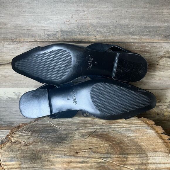 NWOB Zara Black and Clear Slingback Flats sz 5 - Picture 7 of 9